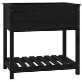 Vidaxx planter med hylde 82.5x54x81 cm Solid fyrretræ sort