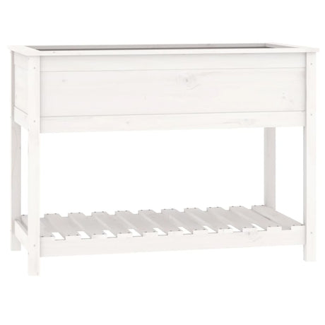 Vidaxx planter med hylde 111.5x54x81 cm fast fyrretræ hvid