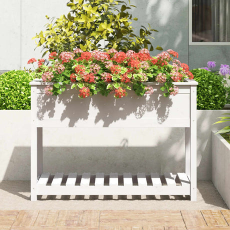Vidaxx planter med hylde 111.5x54x81 cm fast fyrretræ hvid
