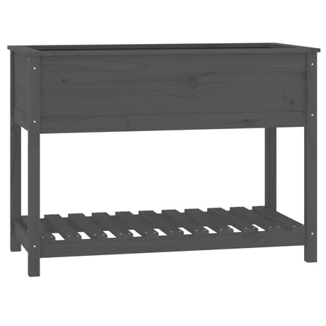 Vidaxx planter med hylde 111.5x54x81 cm solid fyrretræ grå