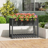 Vidaxx planter med hylde 111.5x54x81 cm solid fyrretræ grå