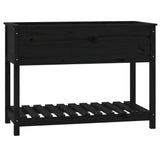 Vidaxx planter med hylde 111.5x54x81 cm Solid fyrretræ sort