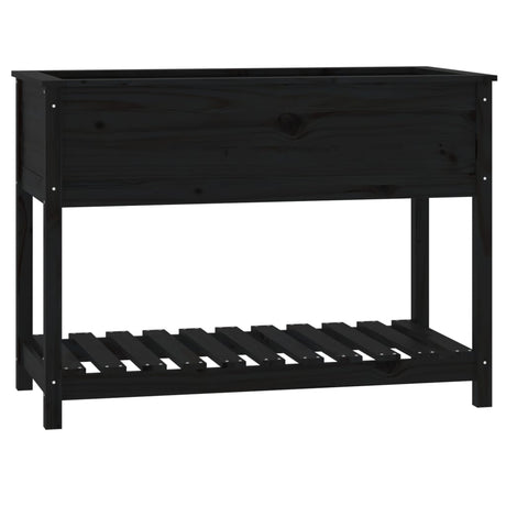 Vidaxx planter med hylde 111.5x54x81 cm Solid fyrretræ sort