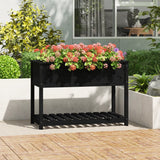 Vidaxx planter med hylde 111.5x54x81 cm Solid fyrretræ sort