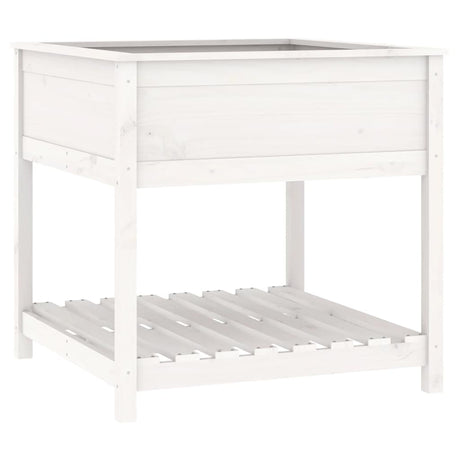 Vidaxx planter med hylde 82.5x82.5x81 cm fast fyrretræ hvid