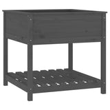 Vidaxx planter med hylde 82.5x82.5x81 cm fast fyrretræ grå