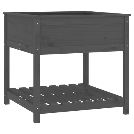 Vidaxx planter med hylde 82.5x82.5x81 cm fast fyrretræ grå