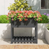 Vidaxx planter med hylde 82.5x82.5x81 cm fast fyrretræ grå