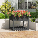 Vidaxx planter med hylde 82.5x82.5x81 cm fast fyrretræ grå