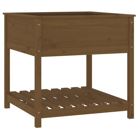 Vidaxx planter med hylde 82.5x82.5x81 cm fyrretræ til træ honning brun