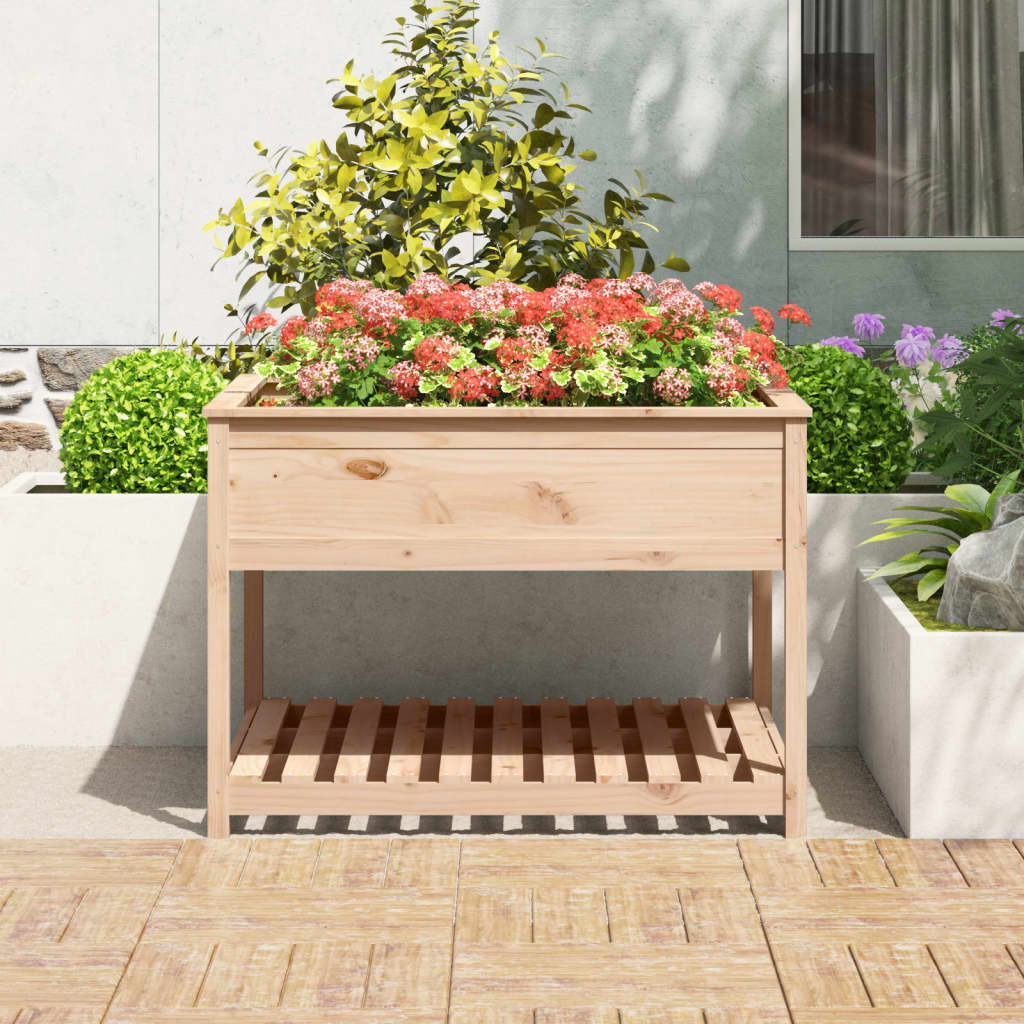 Vidaxx planter med hylde 111.5x111.5x81 cm fast fyrretræ
