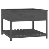 Vidaxx planter med hylde 111.5x111.5x81 cm fast fyrretræ grå