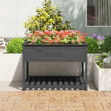 Vidaxx planter med hylde 111.5x111.5x81 cm fast fyrretræ grå