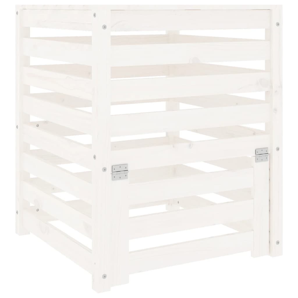 Vidaxx kompostbin 63,5x63,5x77,5 cm fast fyrretræ hvid