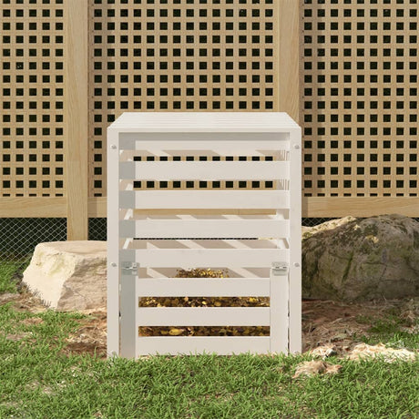 Vidaxx kompostbin 63,5x63,5x77,5 cm fast fyrretræ hvid