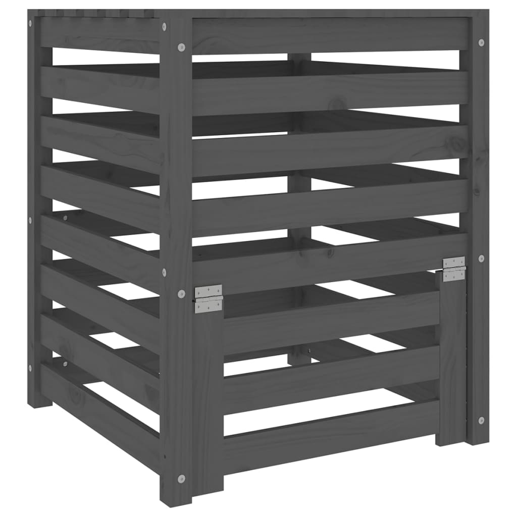 Vidaxx kompostbin 63,5x63,5x77,5 cm Solid fyrretræ grå