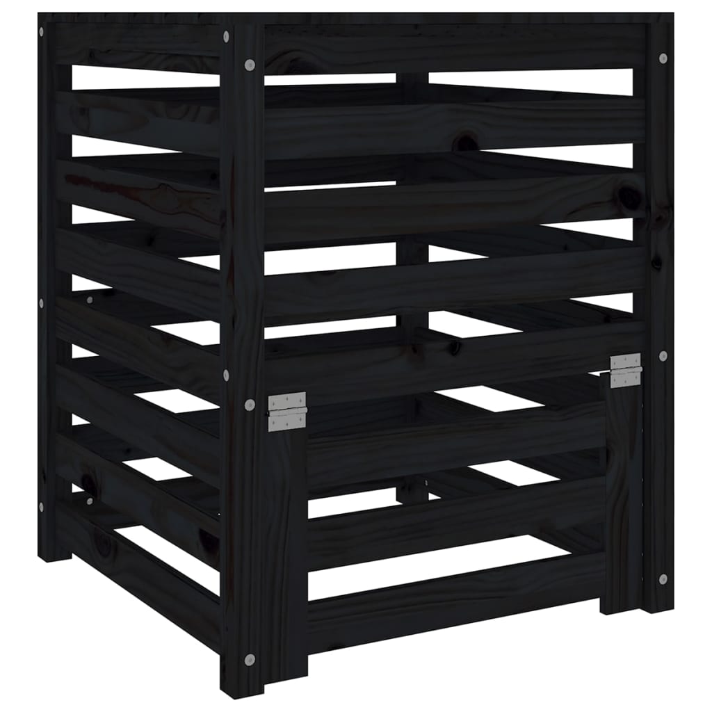 Vidaxx kompostbin 63.5x63.5x77.5 cm Solid fyrretræ sort
