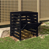 Vidaxx kompostbin 63.5x63.5x77.5 cm Solid fyrretræ sort