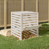 Vidaxx kompostbin 82.5x82.5x99.5 cm Solid fyrretræ hvid