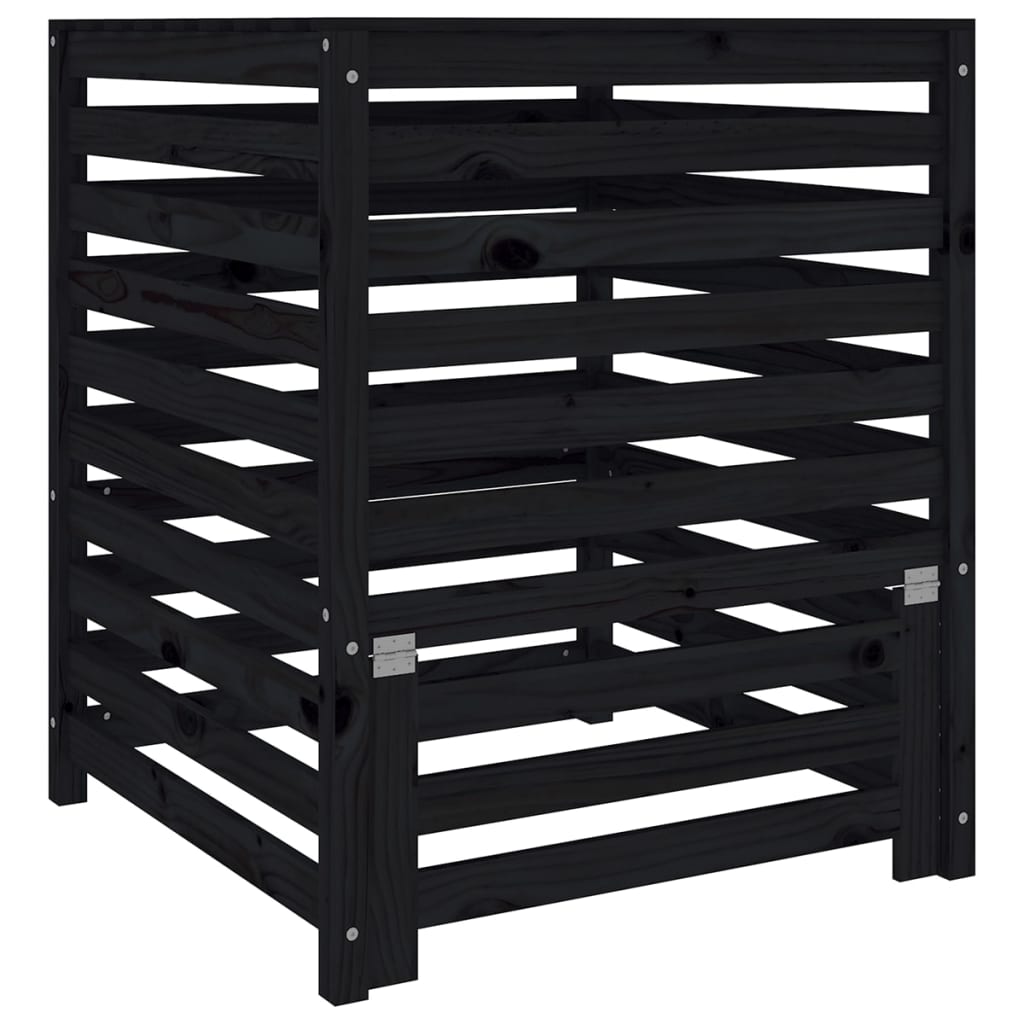 Vidaxx kompostbin 82.5x82.5x99.5 cm Solid fyrretræ sort