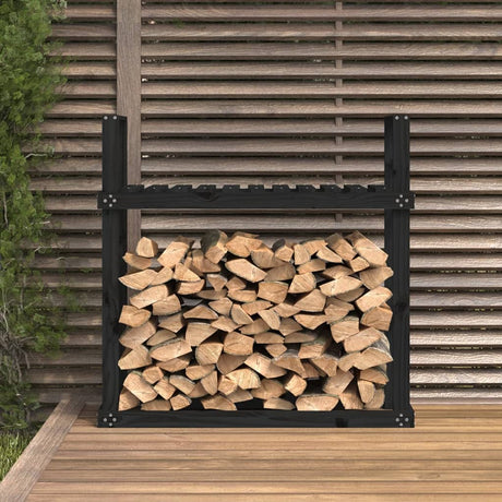 Vidaxx brænde rack 110x35x108,5 cm Solid fyrretræ sort