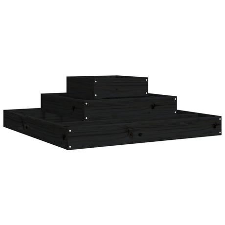 VIDAXX PLANTER 80X80X27 CM SOLID PINE TRÆ Sort