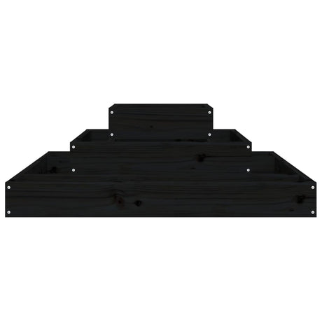 VIDAXX PLANTER 80X80X27 CM SOLID PINE TRÆ Sort