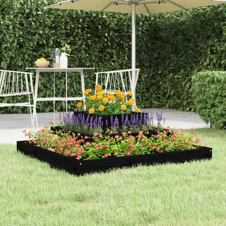 VIDAXX PLANTER 80X80X27 CM SOLID PINE TRÆ Sort