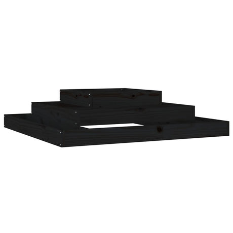 VIDAXX PLANTER 110X110X27 CM SOLID PINE TRÆ Sort