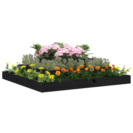 VIDAXX PLANTER 110X110X27 CM SOLID PINE TRÆ Sort