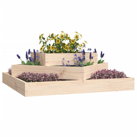 Vidaxl plantenbak 83x83x27 cm massief grenenhout