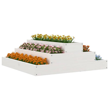Vidaxx planter 80x80x27 cm fast fyrretræ hvid