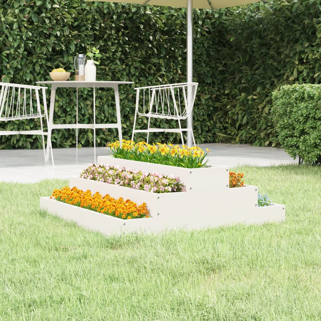 Vidaxx planter 80x80x27 cm fast fyrretræ hvid