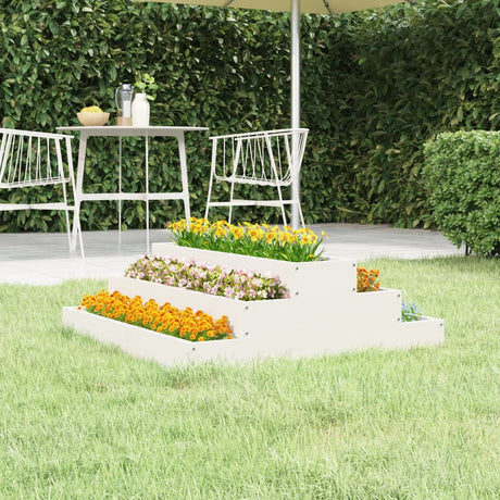 Vidaxx planter 80x80x27 cm fast fyrretræ hvid