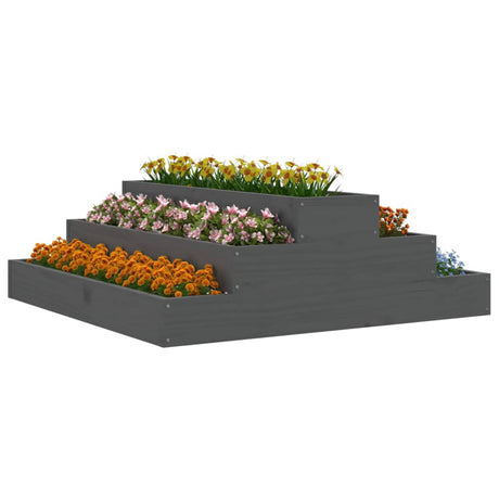 VIDAXX PLANTER 80X80X27 CM SOLID PINE TRE GRÅ