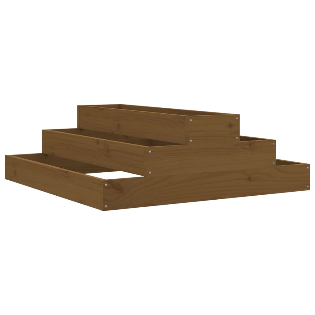 Vidaxx planter 80x80x27 cm Solid fyrretræ Honningbrun