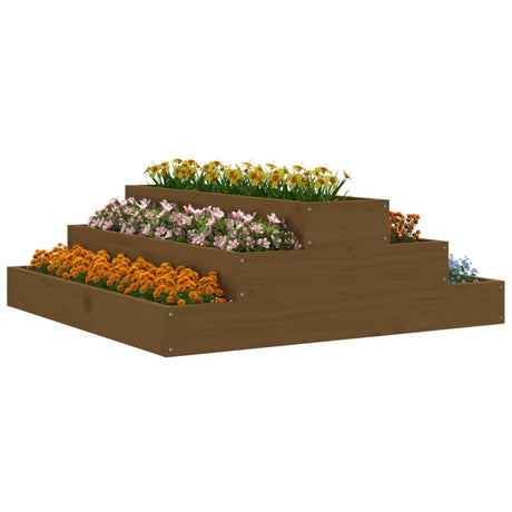 Vidaxx planter 80x80x27 cm Solid fyrretræ Honningbrun