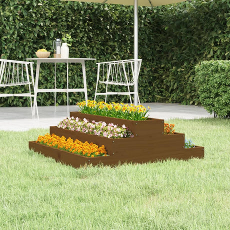 Vidaxx planter 80x80x27 cm Solid fyrretræ Honningbrun