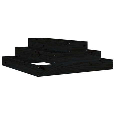 VIDAXX PLANTER 80X80X27 CM SOLID PINE TRÆ Sort