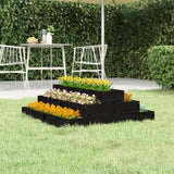 VIDAXX PLANTER 80X80X27 CM SOLID PINE TRÆ Sort