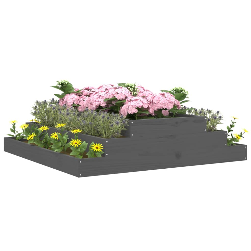 VIDAXX PLANTER 110X110X27 CM SOLID PINE TRE GRÅ