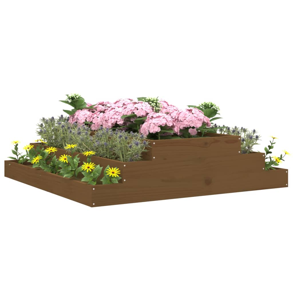 VIDAXX PLANTER 110X110X27 CM SOLID PINE TRE HONEY BRUN