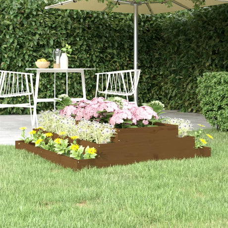 VIDAXX PLANTER 110X110X27 CM SOLID PINE TRE HONEY BRUN