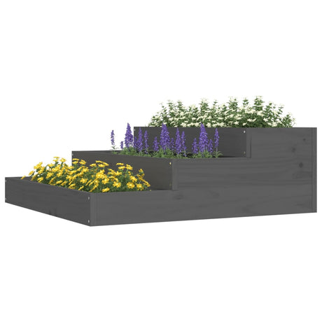 VIDAXX PLANTER 78X78X27 CM SOLID PINE TRE GRÅ