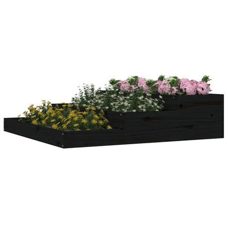 VIDAXX PLANTER 107X107X27 CM SOLID PINE TRÆ Sort