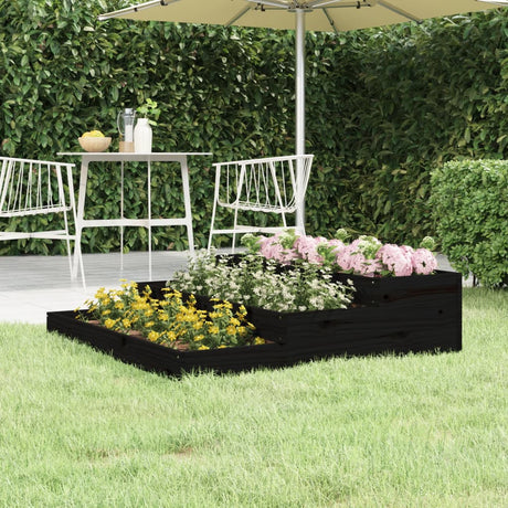 VIDAXX PLANTER 107X107X27 CM SOLID PINE TRÆ Sort