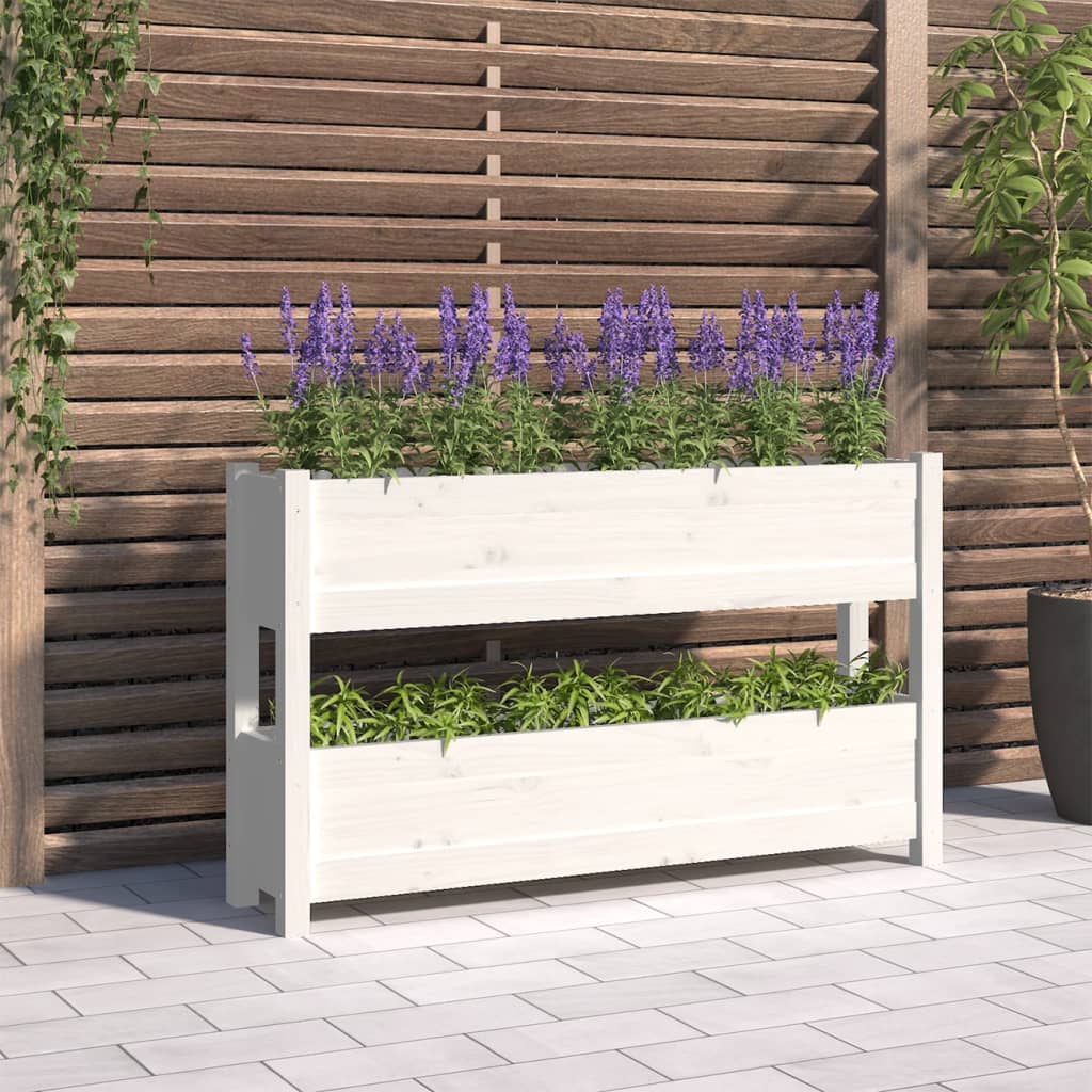 VIDAXX PLANTER 112X25X66 CM SOLID PINE TRÆS HVID