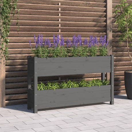 VIDAXX PLANTER 112X25X66 CM SOLID PINE TRE GRÅ