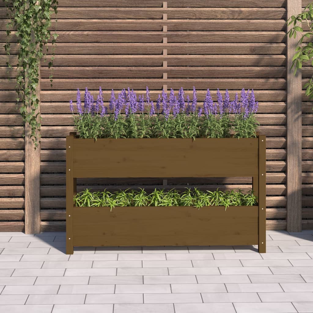 VIDAXX PLANTER 112X25X66 CM SOLID PINE TRE HONEY BRUN