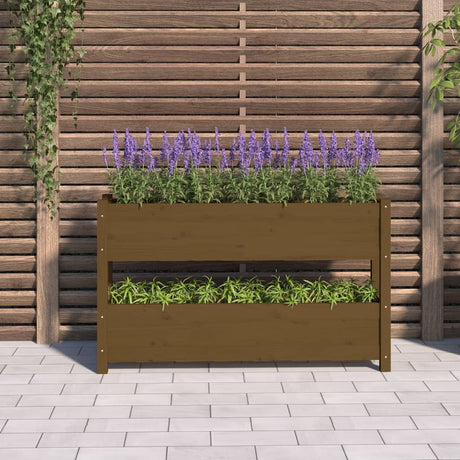 VIDAXX PLANTER 112X25X66 CM SOLID PINE TRE HONEY BRUN